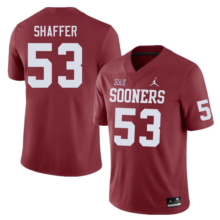 Men #53 Caleb Shaffer Oklahoma Sooners College Football Jerseys Stitched-Crimson